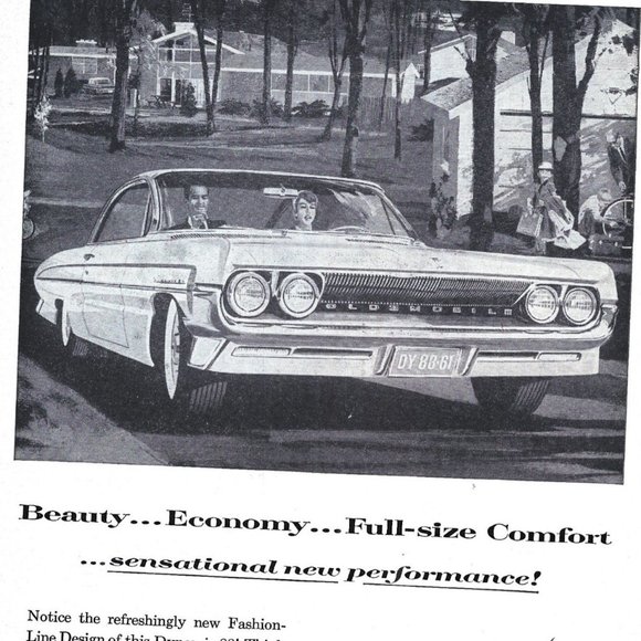 Dynamic 88 Oldsmobile Rocket Engine 1960s Vintage Print Ad 9 inch - Picture 2 of 2